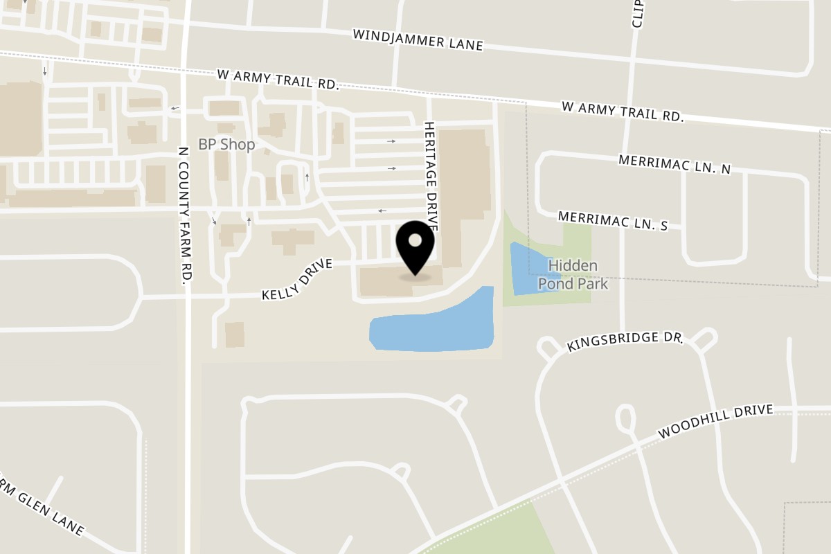 Map showing the location of Taj Mahal Indian Restaurant on 802 W Army Trail Rd in Carol Stream